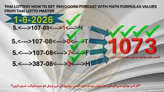 THAI LOTTERY HOW TO SET PANGOORA FORCAST WITH MATH FORMULAS VALUES 1-6-2026 "THAI LOTTO MASTER"