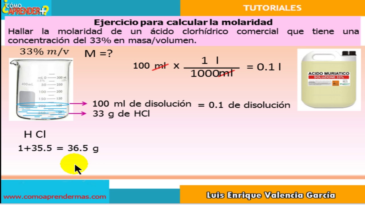 Parte 12. Como Calcular La Molaridad - Ejercicios De Molaridad ...