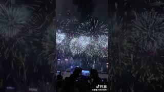 维多利亚港的烟花