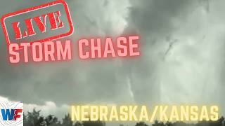 MCV Tornado Threat in Kansas & Nebraska | Insane Shelf Cloud | Live Chase Archive