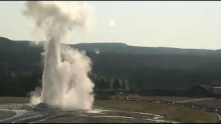 Old Faithful Geyser Goes Off 10 am July 24, Yellowstone National Park