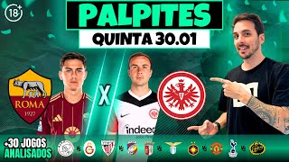 PALPITES E APOSTAS DE FUTEBOL PARA HOJE 30 01 2025 + BILHETE PRONTO (QUINTA-FEIRA)