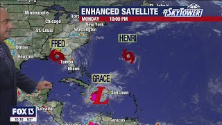 Tracking multiple tropical systems Monday night