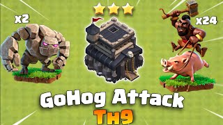 Th9 GoHog attack strategy | Th9 Gohobo Attack | Th9 Mass Hog Riders Attack Strategy | Th9 Hogs - Coc