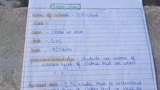 science lesson plan / EVs lesson plan / clothes we wear