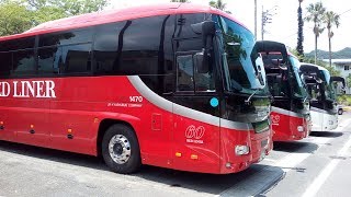 観光バス 梅雨の指宿路を走る4 指宿市唐船峡 南九州Tourist buses run in the rainy season in Ibusuki City in South Kyushu,JAPA