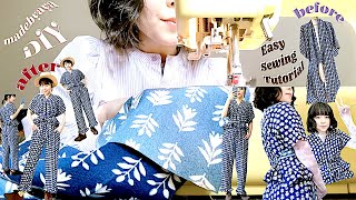 Refashion DIY Kimono to Two Piece Matching Set / 着物リメイク / 手作り服 / 春服 / Costuraㅣmadebyaya