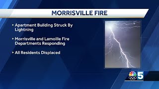 Morrisville residents displaced after lightening sets apartment building on fire