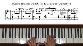 Burgmuller Etude Op. 100, No. 17 Babillarde (Chatterbox) Piano Tutorial