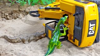 공룡 장난감 트럭 중장비 포크레인 구출놀이