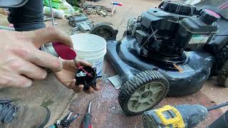 How to fix a flooded Lawn Mower Craftsman 163cc FULL OF WATER