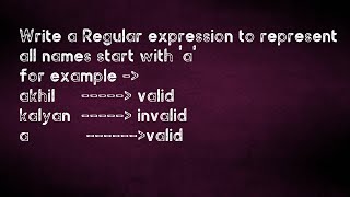 Write a regular expression to represent all names start with 'a'