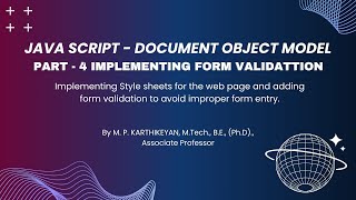JavaScript DOM Tutorial (Part 4) | Implementing Form Validation in Web Pages