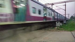 Ranaghat Galloping Local Skipping Level Crossing And Creating A Huge Dust Storm.