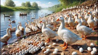 How To Start Raising Laying Ducks - Collecting Laying Duck Eggs - Ducks Quacking