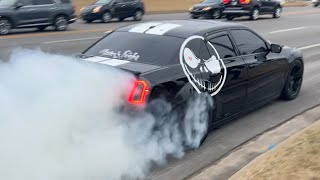 🔥HELLCATS, SRT’S GO CRAZY EXITING CAR MEET🔥PULLS BURNOUTS AND MORE💯 #automobile #hellcat #srt