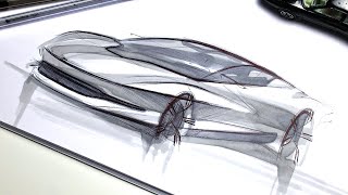 Marker Car Design Sketching // Start With Light Colors!