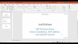 Video - 18 How to install Eclipse, ADT and include SAP systems