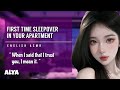 asmr first time visit and sleepover in your apartment f4m