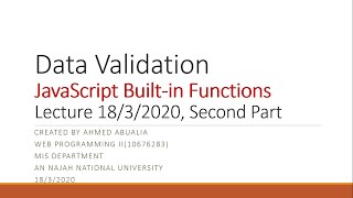 9.2.2 JavaScript Built-in functions