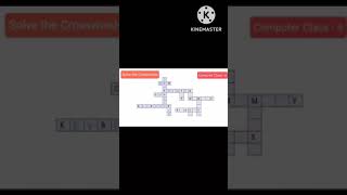 Crosswords solution Computer Class 6 worksheet || solve the crosswords