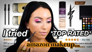 I TRIED *TOP RATED* AMAZON MAKEUP... where have I been?! $10 palette, amazing eyeliner...