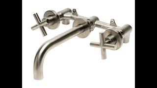 ALFI brand AB1035-BN Brushed Nickel 8 Inch Widespread Wall-Mounted Faucet