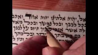 Writing a mezuzah and taggin כתיבת מזוזה ותיוג