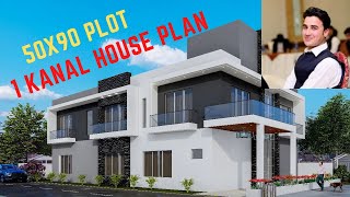 1 kanal or 50x90 house architecture plan | how to make a house plan