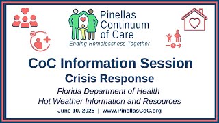 Pinellas CoC Info Session - Florida Department of Health Presentation