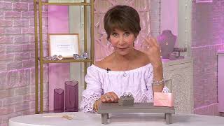 Diamonique x Kathy Levine Grand Sancy Historic Secret Halo Ring, SS on QVC