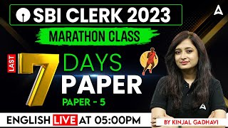 SBI Clerk 2023 | English 7 Days 7 Paper By Kinjal Gadhavi | SBI Clerk English Most Expected Paper 5