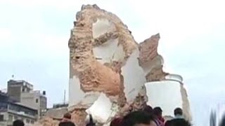 Historic Dharahara tower collapses in Kathmandu after earthquake