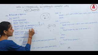 Write a c programming for arithmetic operation using switch statement