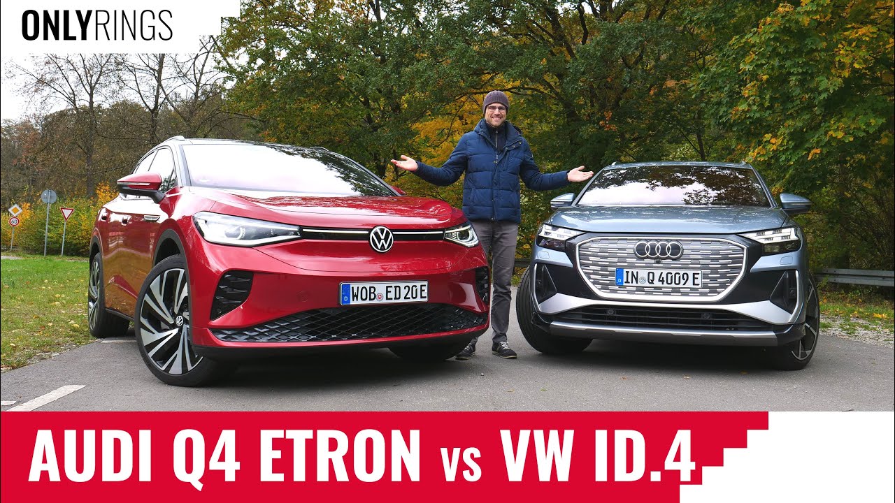 Audi Q4 E-tron 50 AWD Vs VW ID4 GTX - Mid-size EV SUV Comparison REVIEW ...