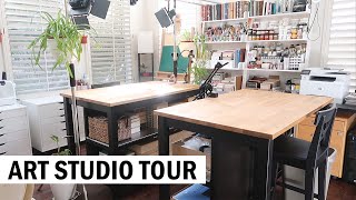 Mixed Media Artist Studio Tour + Art Supply Organization