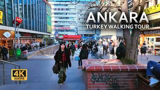 Ankara, Turkey walking tour 4K 60 FPS | 5000 steps in Kızılay, Ankara city center