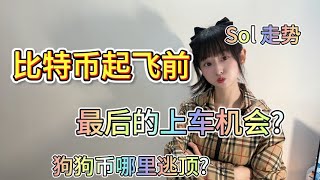 比特币起飞前最后的上车机会在哪里?狗狗币哪里逃顶?Sol盘整够了吗?