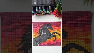 Everyday is beautiful if you choose to see it..😌#pixelart#horse#sunset#drawing#shorts#art#pixel