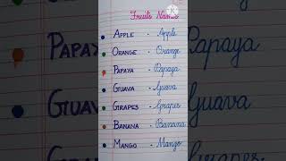 How to Write Fruit Names in Cursive Writing #handwriting #kindergarten #cursivewriting #cursive