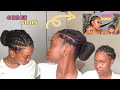 Rubberband+ Sleek Low Donut Bun for THICK 4C hair| Crowned K inspired 💕