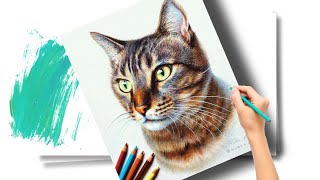 How to Draw Realistic Cat for BEGINNERS | Fur Drawing Technique | cat drawing tutorial