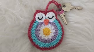 Porta moedas corujinha em crochê 🦉#portamoedasemcrochê