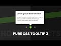 Pure CSS Tooltip | Html CSS Hover Effects