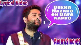 Dekha Hazaro Dafaa Aapko🥰  || Lyrical Status Video|| 4k full screen whatsapp status