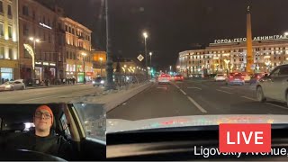 Cruising in The Traffic of St Petersburg, Russia. Music and Chat. LIVE