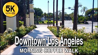 Downtown LOS ANGELES Union Station Morning Coffee Walk | 5K 60 UHD