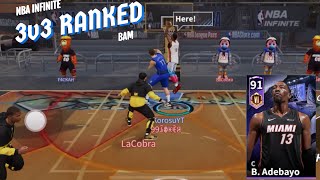 UNDERRATED!?!? 91 OVR BAM ADEBAYO IS A MONSTER IN 3v3 RANKED | NBA INFINITE GAMEPLAY