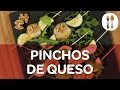 Recetas de cocina Carrefour - Pinchos de queso, calabacines, nueces y rúcula.