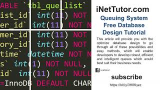 Queuing System Free Database Design Tutorial